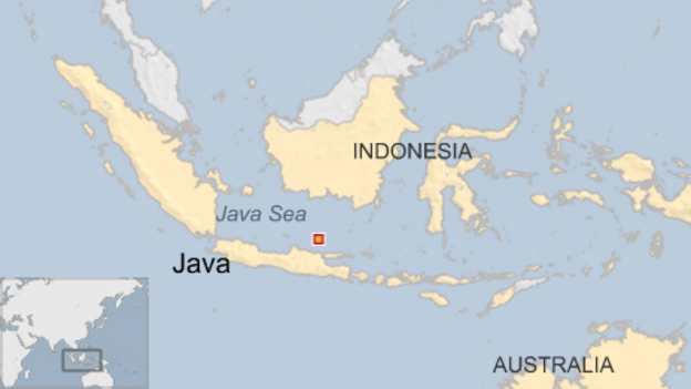 Location of the Battle of the Java Sea February 27, 1942