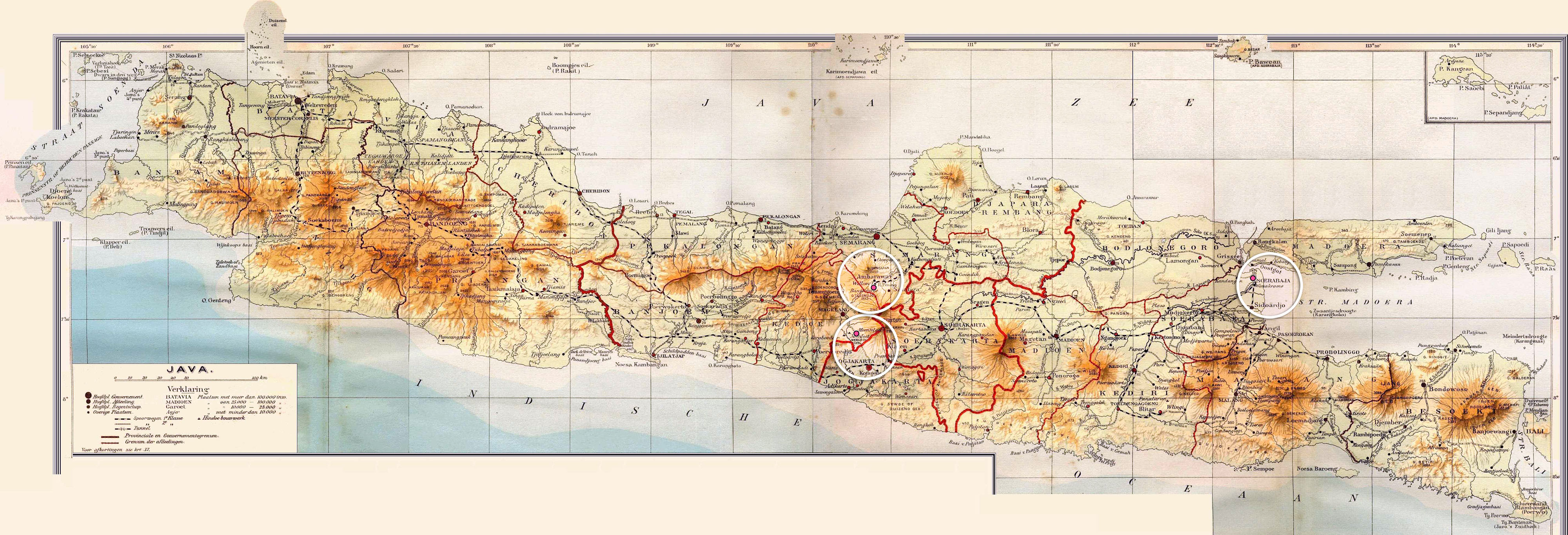 Остров Ява на географической карте